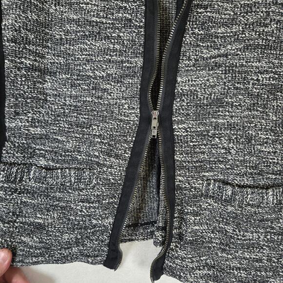 Eileen Fisher Tweed Cropped Jacket Blazer Knit Zip Up Ponte Panels Large 0838 - Picture 5 of 11